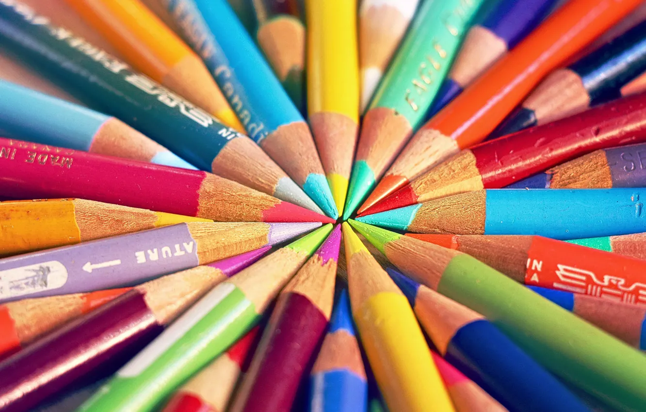 Фото обои фон, цвет, карандаши