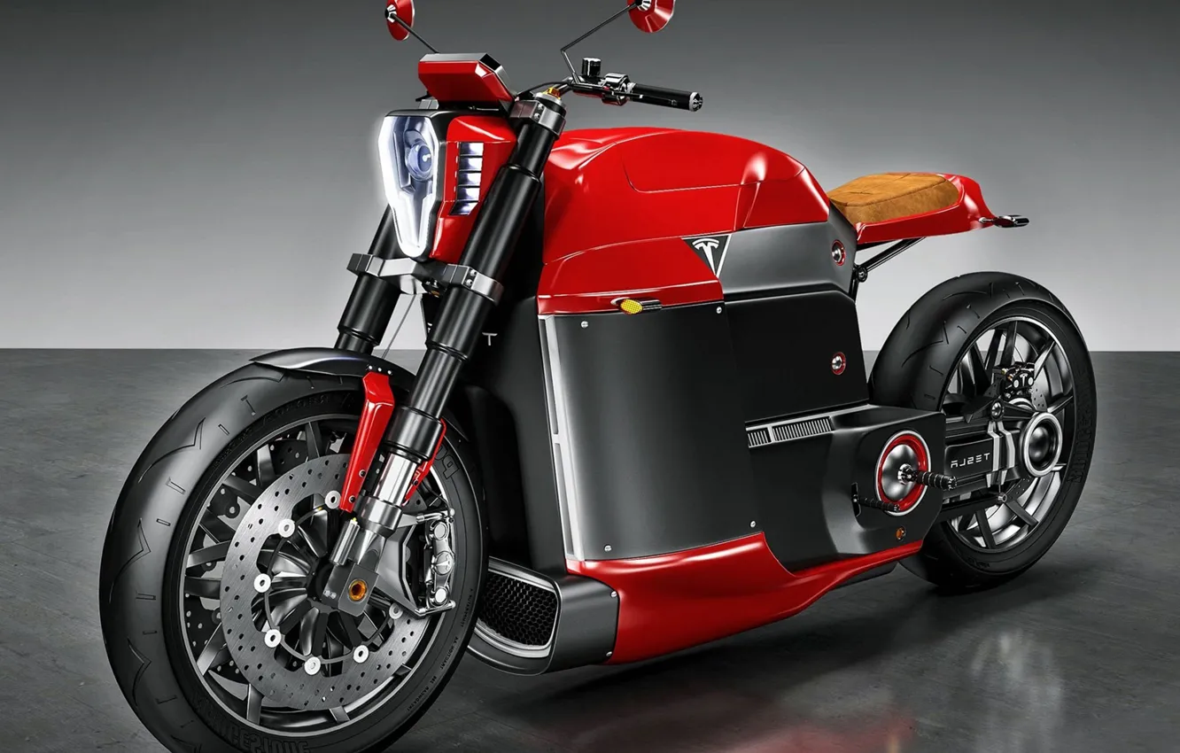Фото обои concept, wallpaper, red, beautiful, motorcycle, Tesla, speed, fast