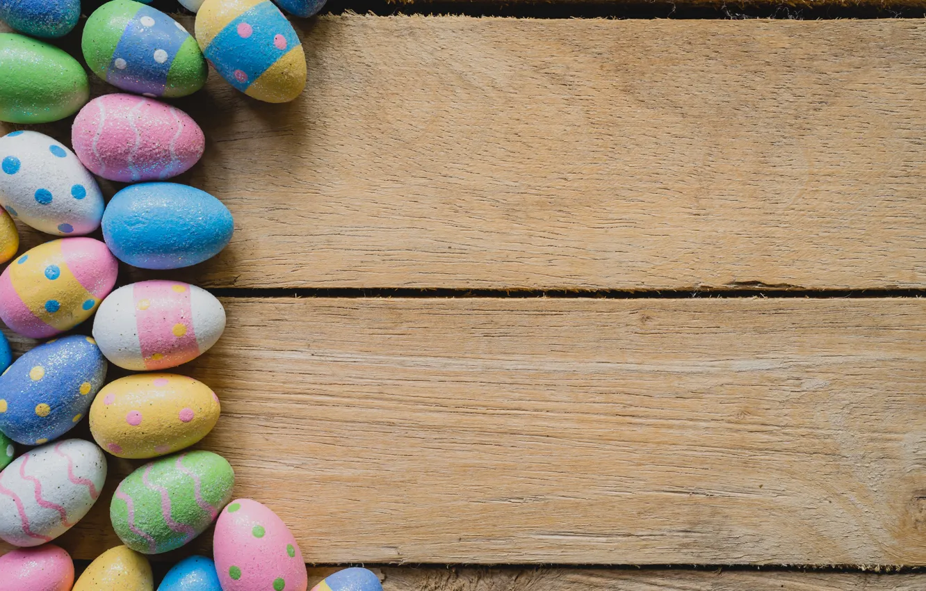 Фото обои яйца, весна, colorful, Пасха, wood, spring, Easter, eggs