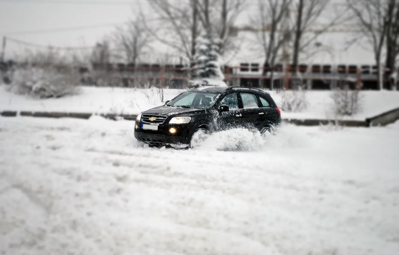 Фото обои chevrolet, snow, jeep, 4wd, bulgaria, captiva