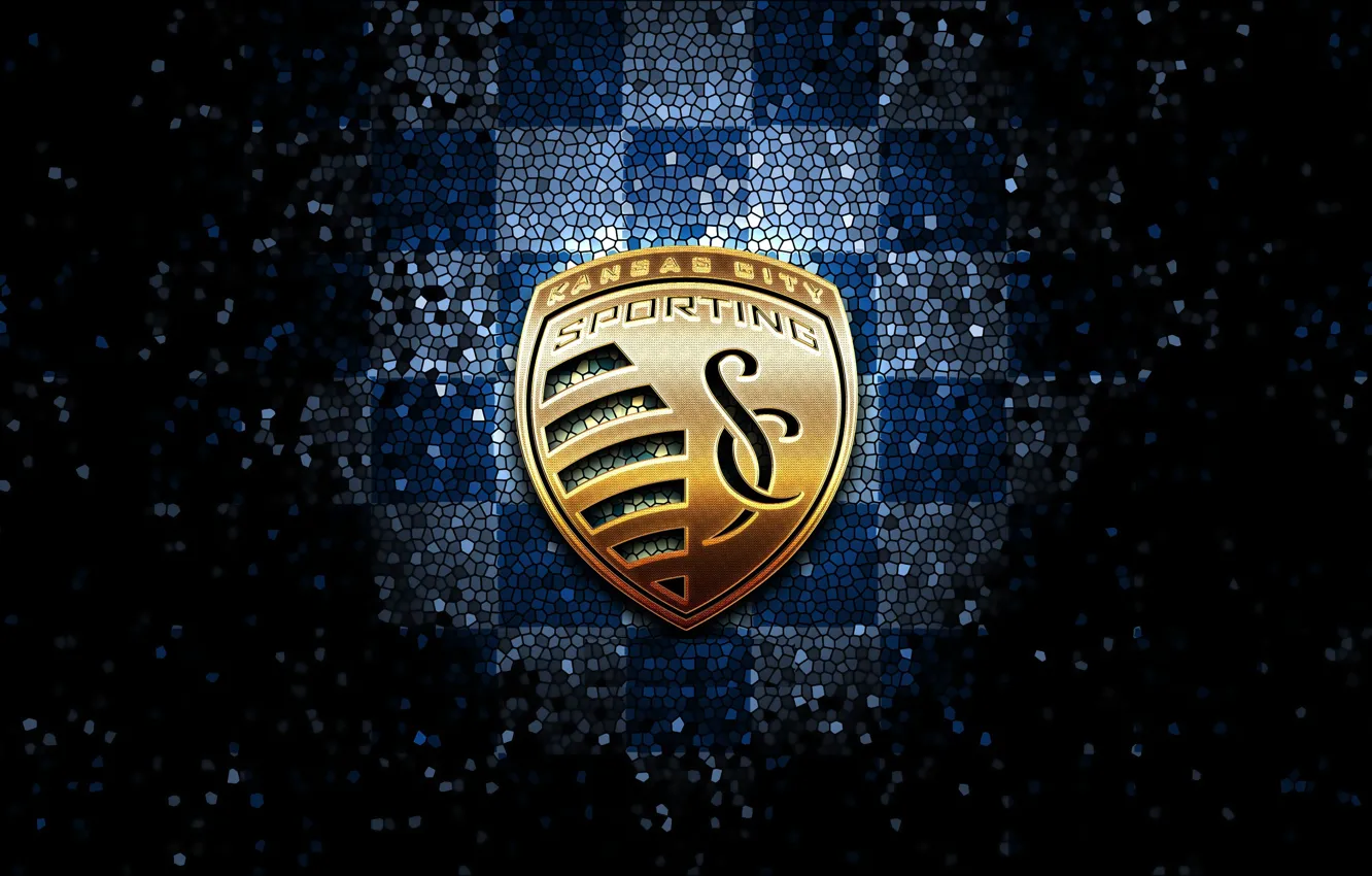 Фото обои wallpaper, sport, logo, football, glitter, checkered, MLS, Sporting Kansas City