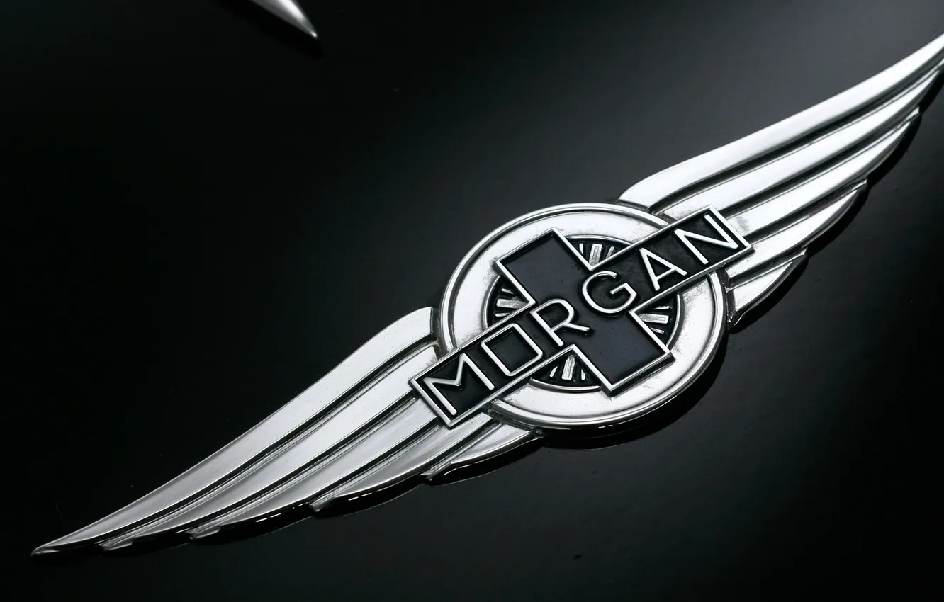 Фото обои logo, black, wings, Silver, Morgan aero supersports