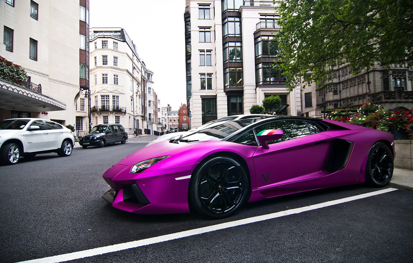 Фото обои тюнинг, Lamborghini, суперкар, Purple, ламборджини, Aventador, авентадор, LP760-2