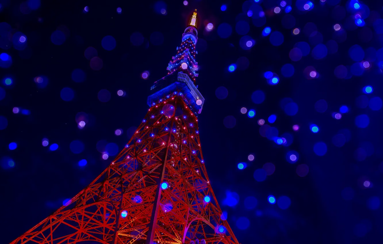 Фото обои фон, Tokyo tower, Телевизионная башня Токио