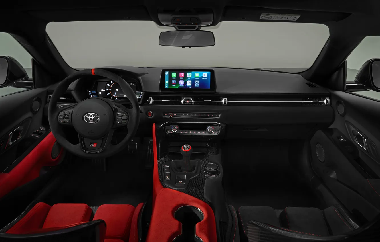 Фото обои купе, интерьер, Toyota, Supra, sport car, спортивный автомобиль, задний привод, 2025