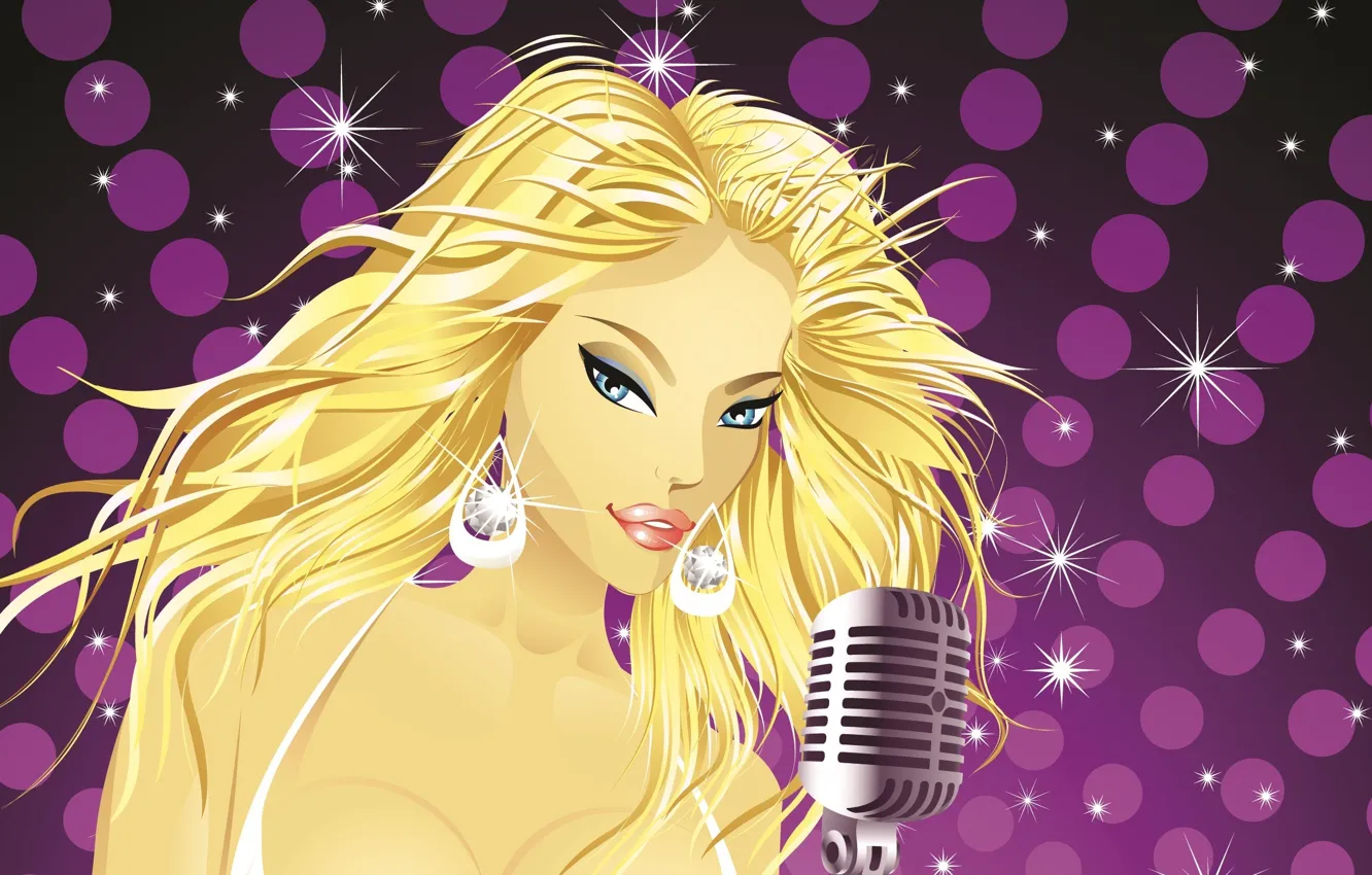 Фото обои гламур, микрофон, Vector, glamour, glare