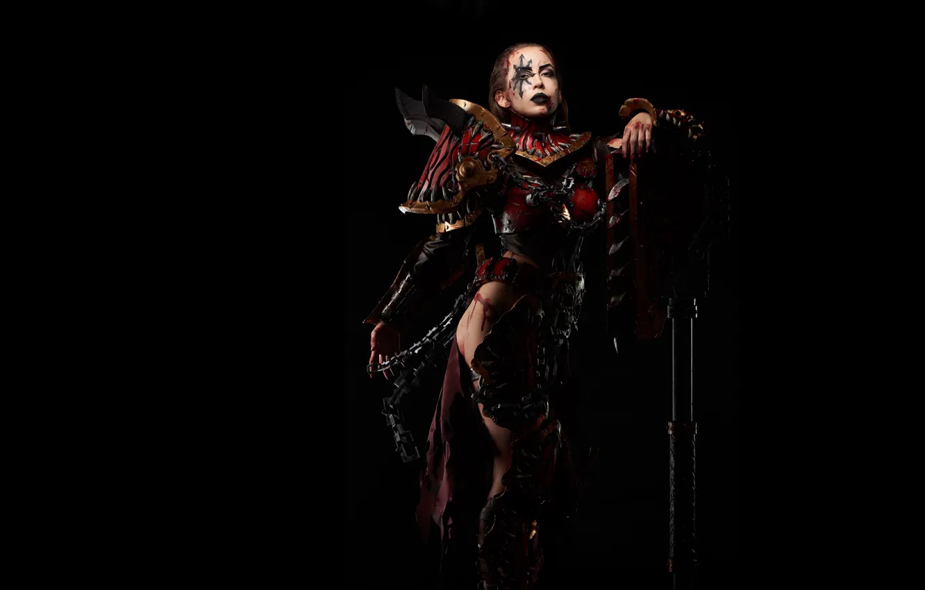 Фото обои девушка, кровь, warhammer 40 000, эльдар, косплей-модель