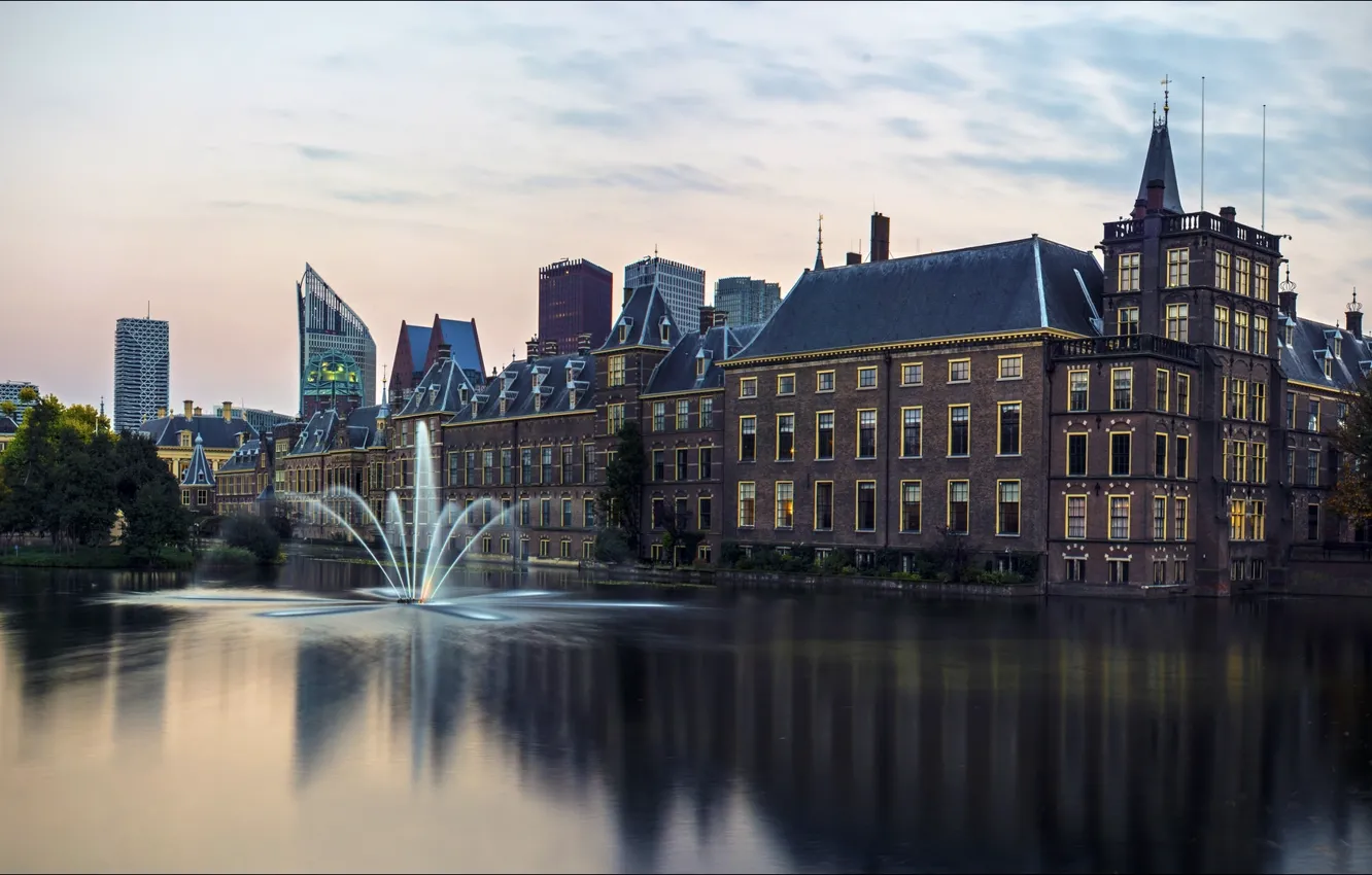 Фото обои city, Amsterdam, fountain, other