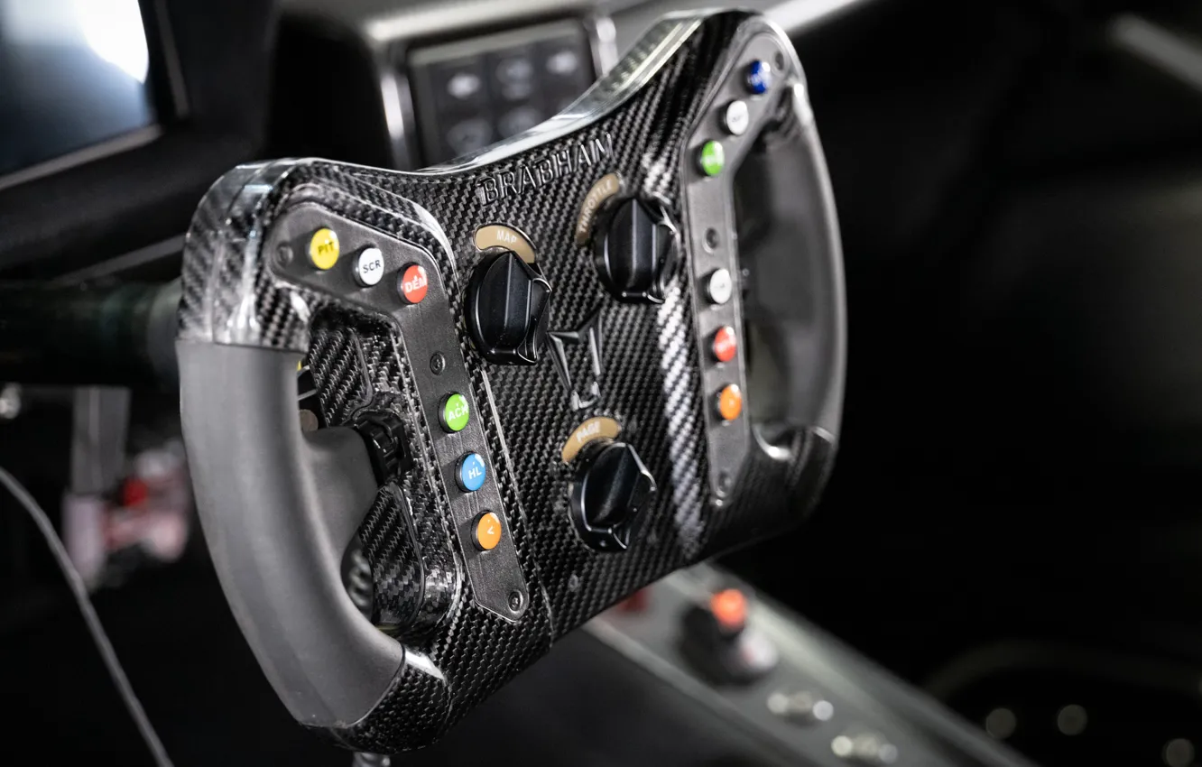 Фото обои carbon, steering wheel, Brabham, BT62, Brabham BT62 Competition