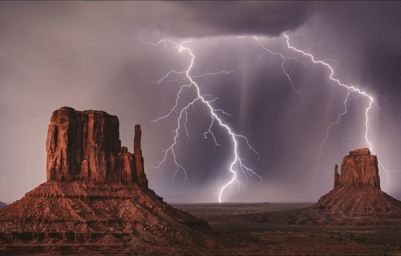 Фото обои USA, nature, lightning, mountains
