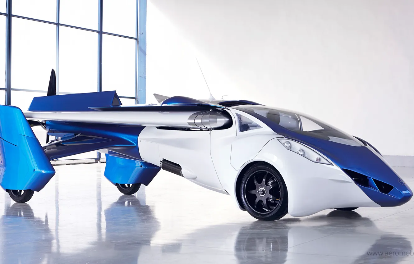 Фото обои ангар, концепт, автомобиль, новинка, летающий, AeroMobil 3.0