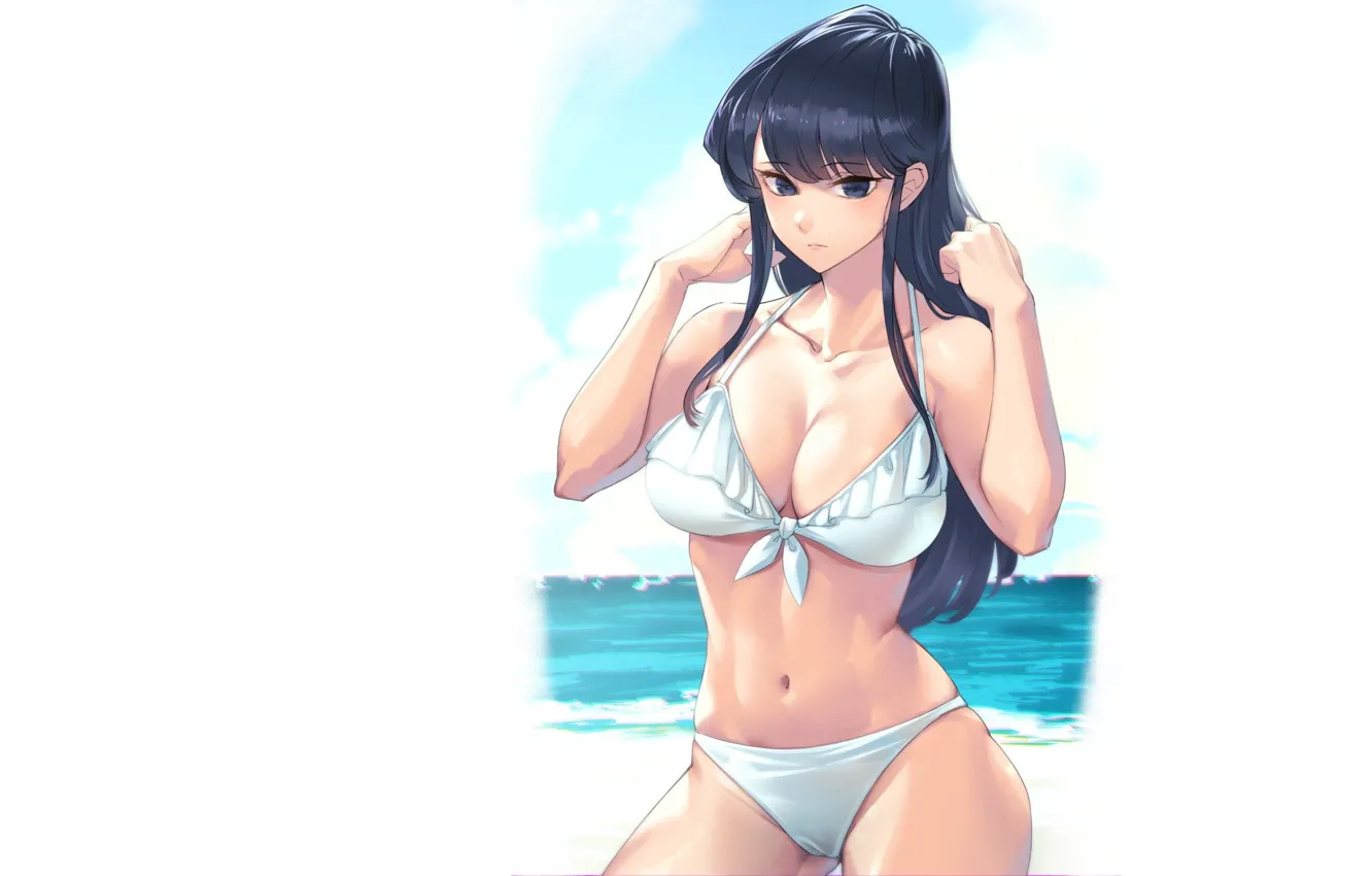 Фото обои fiat, girl, sexy, beach, Anime, sea, ocean, muscle