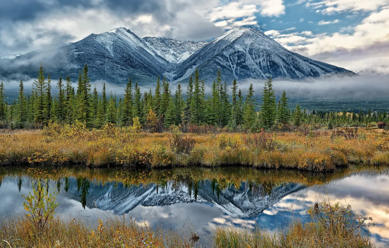 Фото обои пейзаж, горы, озеро, Alberta, Canada, Banff