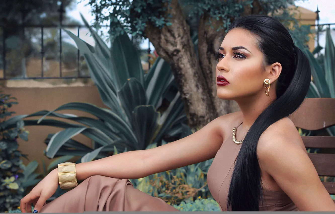 Фото обои девушка, модель, брюнетка, Leah Bolah