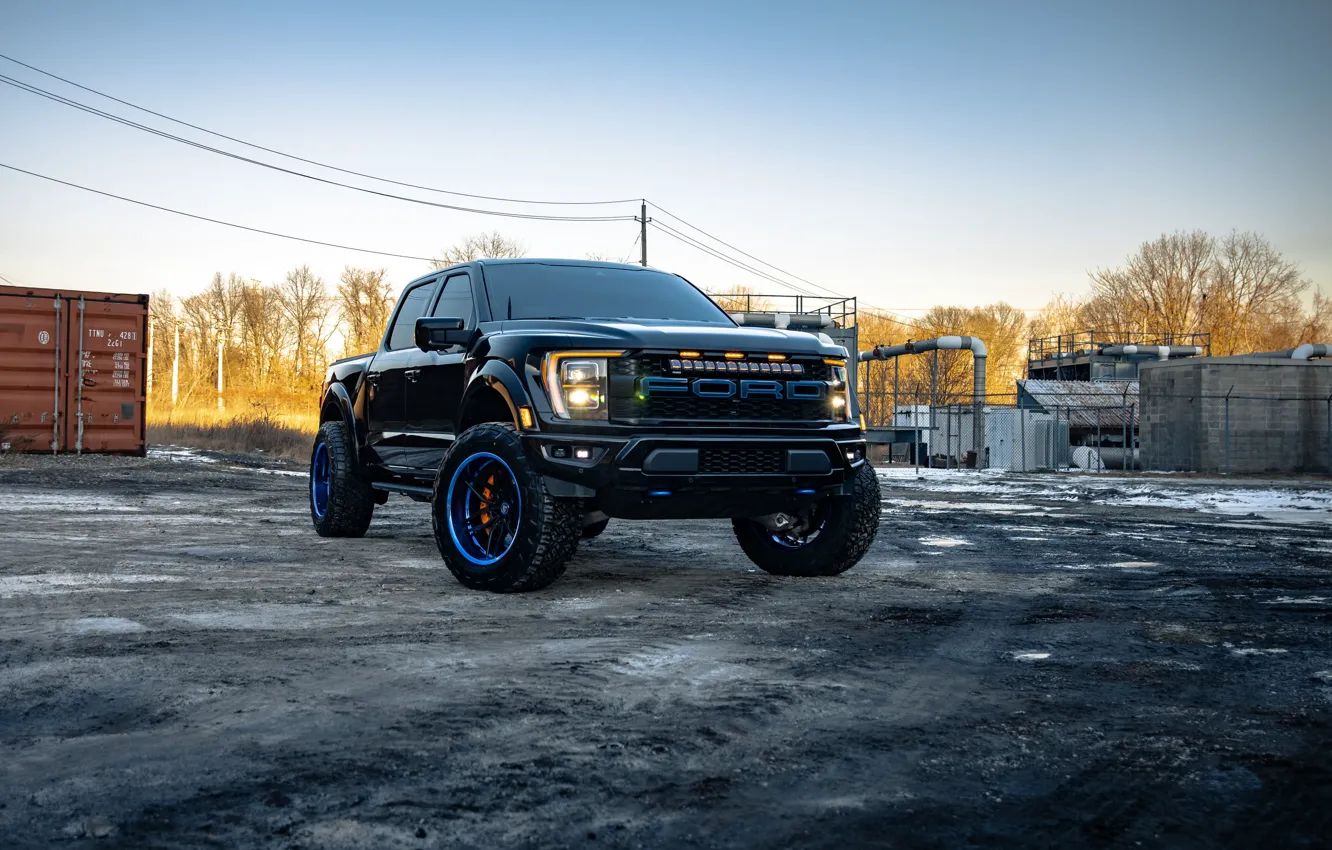 Фото обои Ford, Black, Truck, Pickup