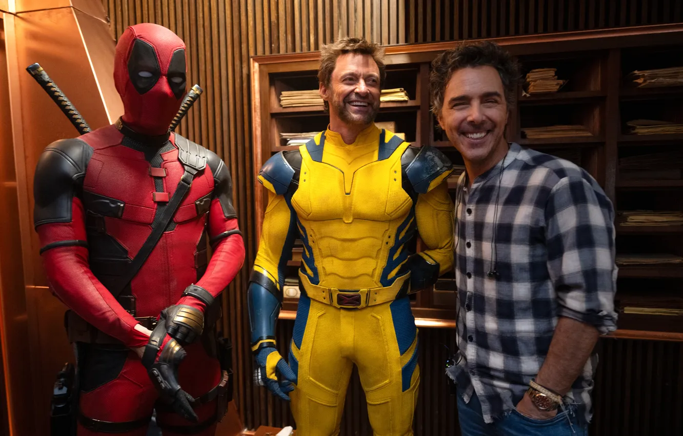 Фото обои Ryan Reynolds, Wolverine, Hugh Jackman, Deadpool, Marvel Studios, 2024, Deadpool & Wolverine, Shawn Levy