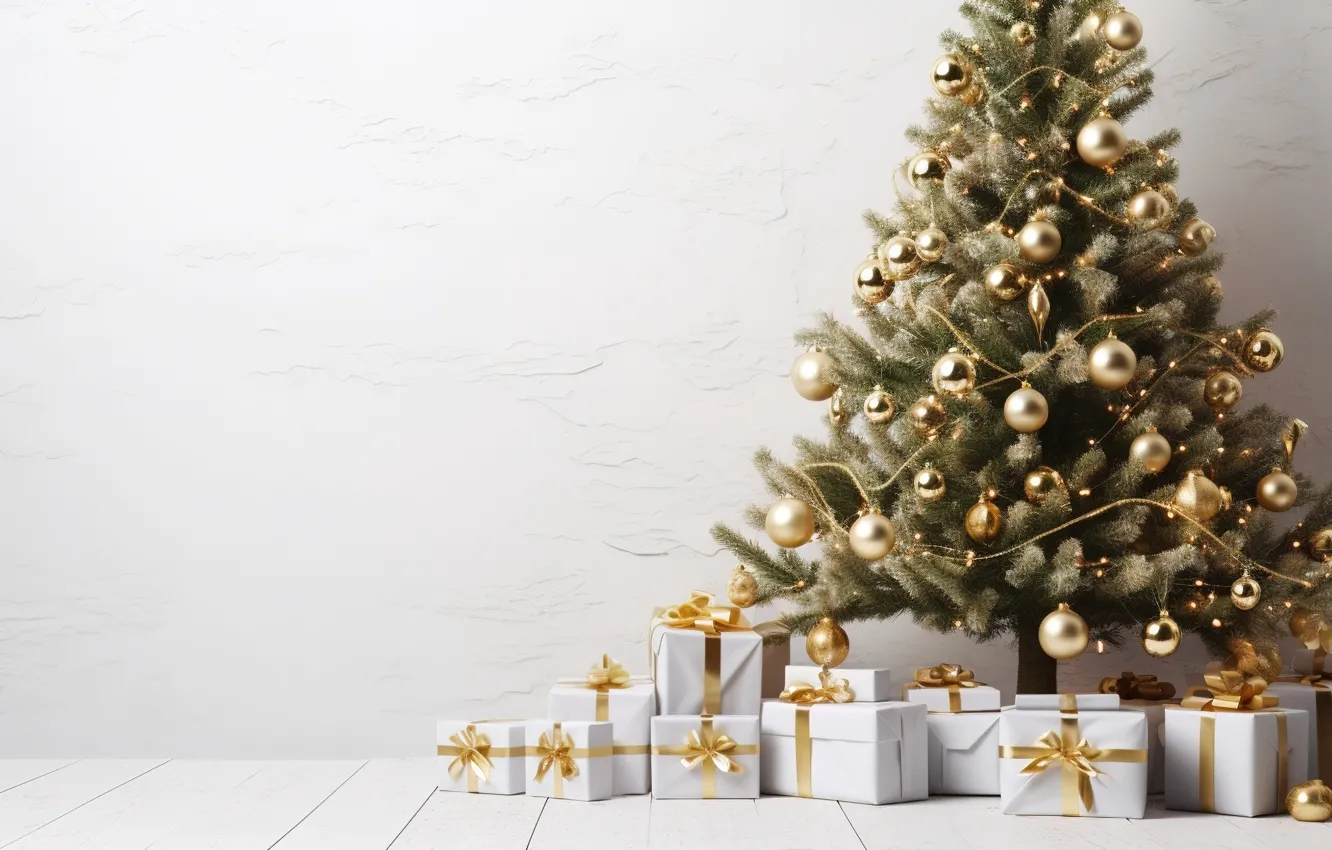 Фото обои украшения, шары, елка, Новый Год, Рождество, подарки, new year, Christmas