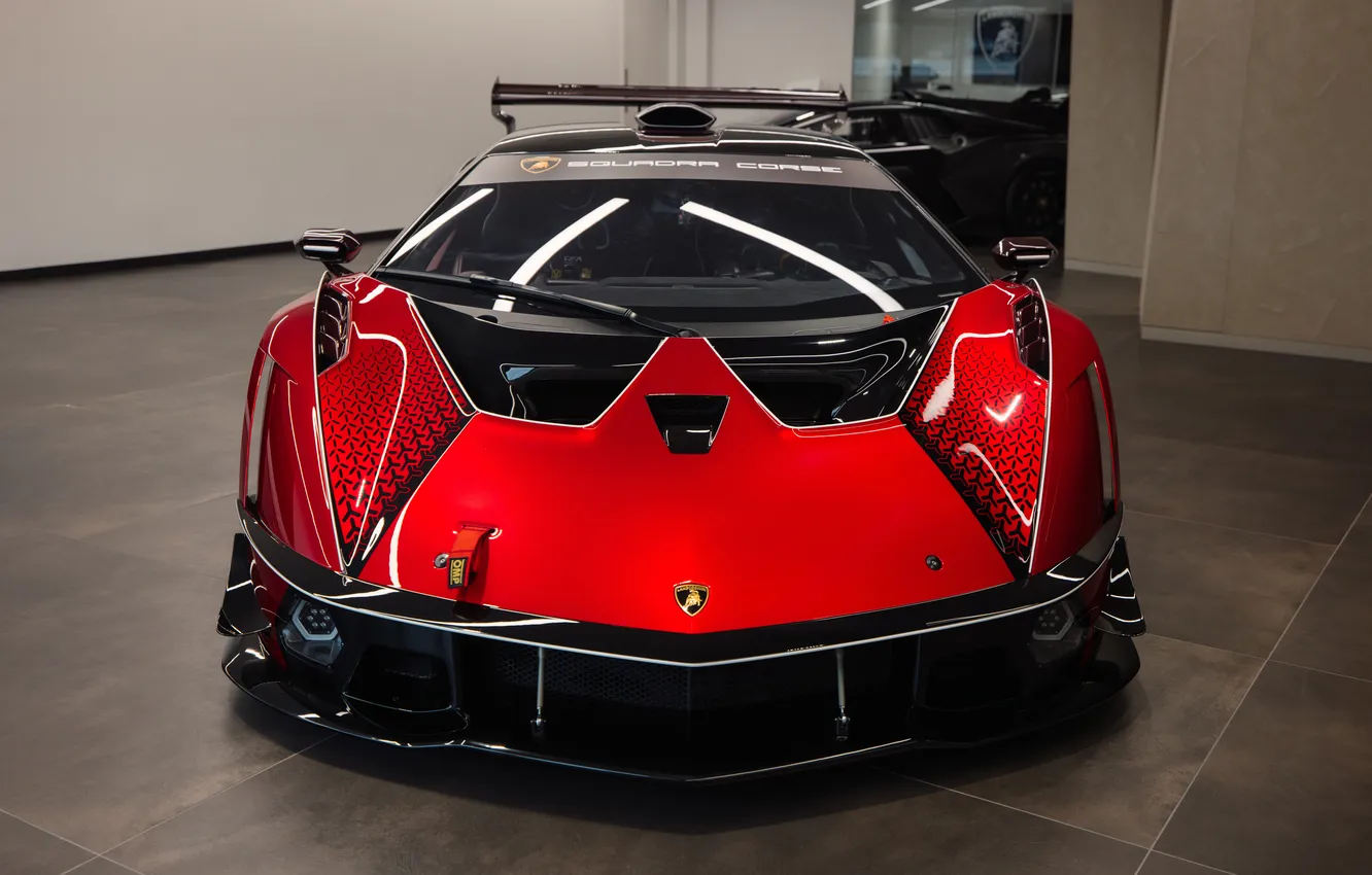 Фото обои Lamborghini, Red, aesthetic, Essenza, SCV12