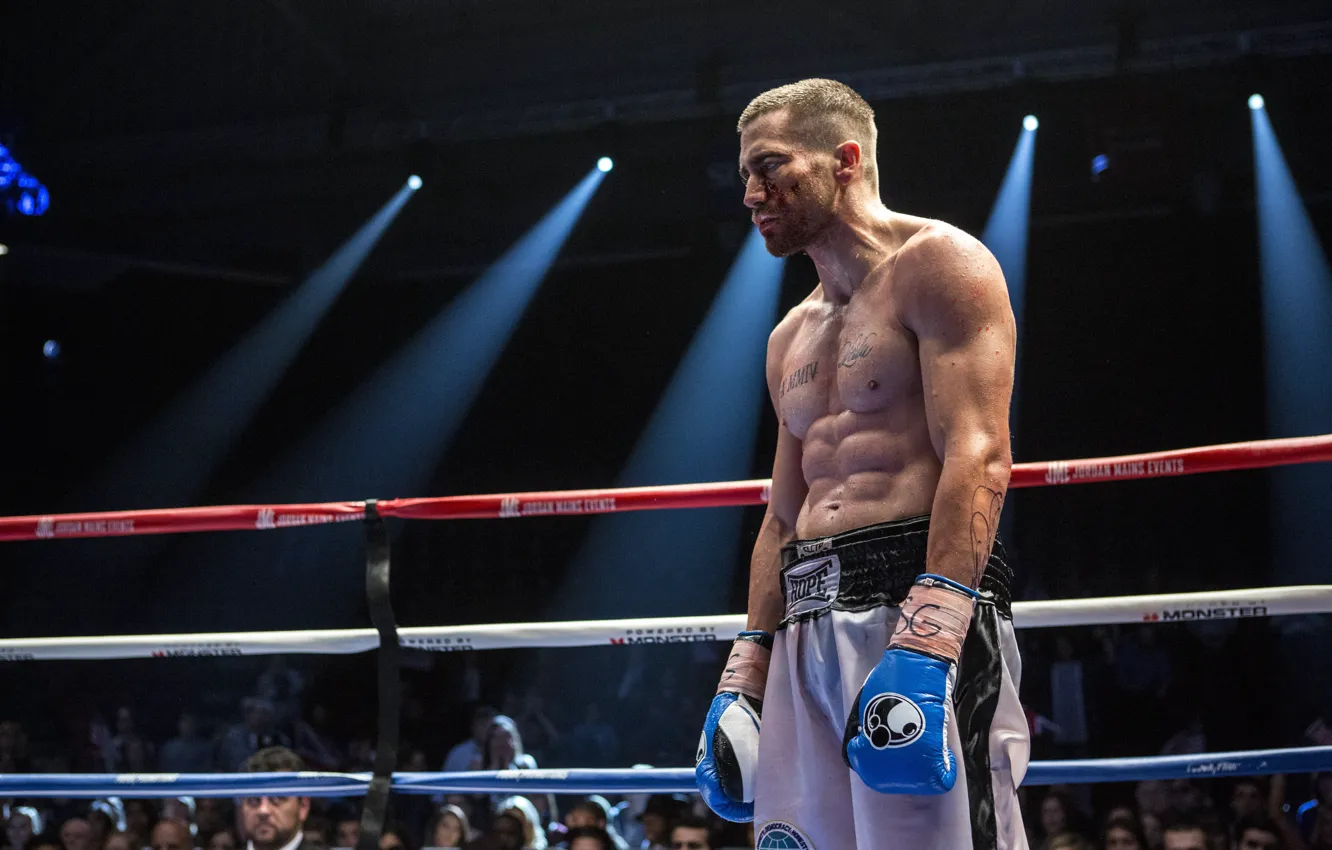 Фото обои перчатки, ринг, боксер, Jake Gyllenhaal, Джейк Джилленхол, Левша, Southpaw
