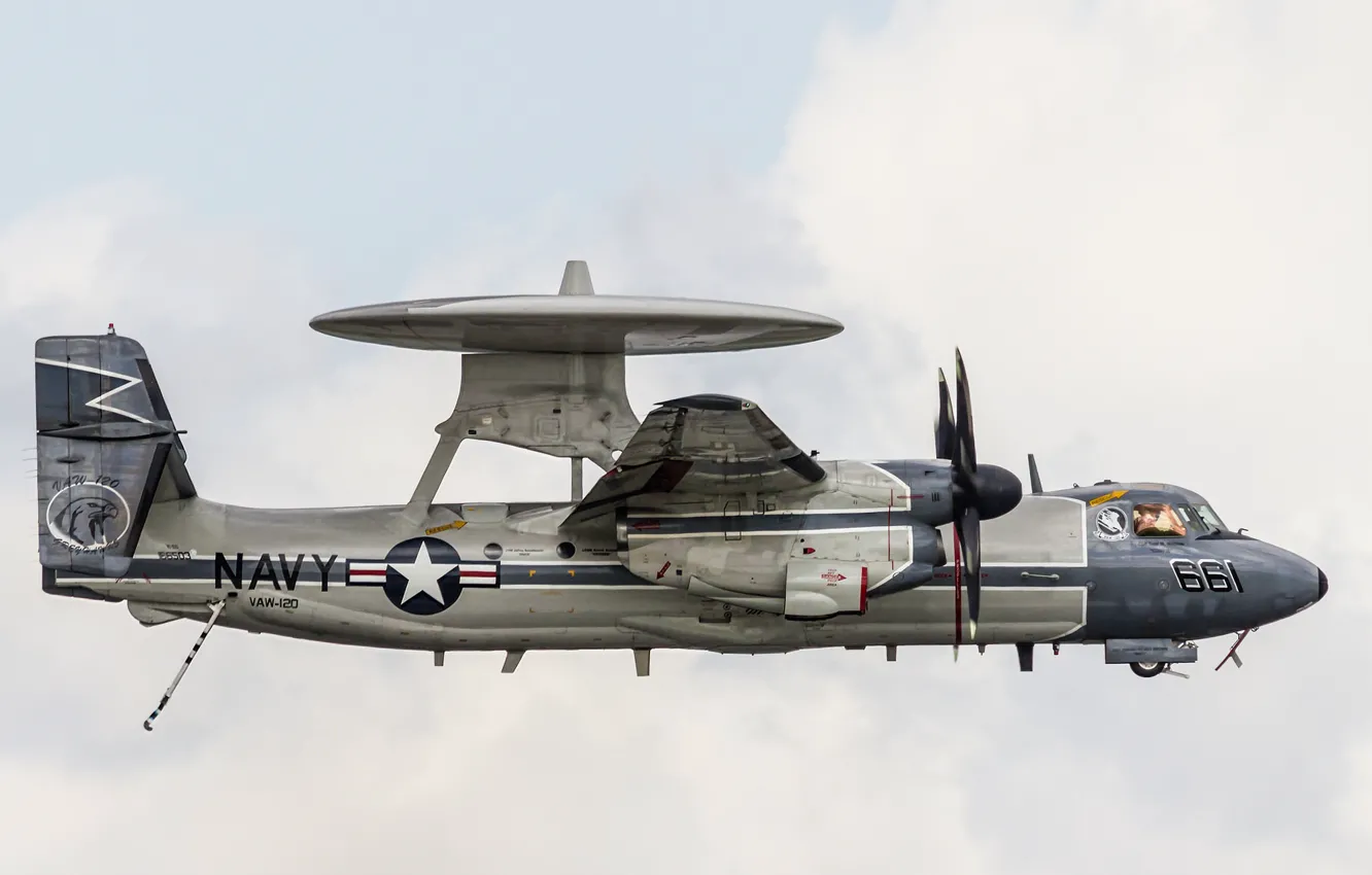 Фото обои самолёт, палубный, Hawkeye, дальнего, обнаружения, радиолокационного, E-2C