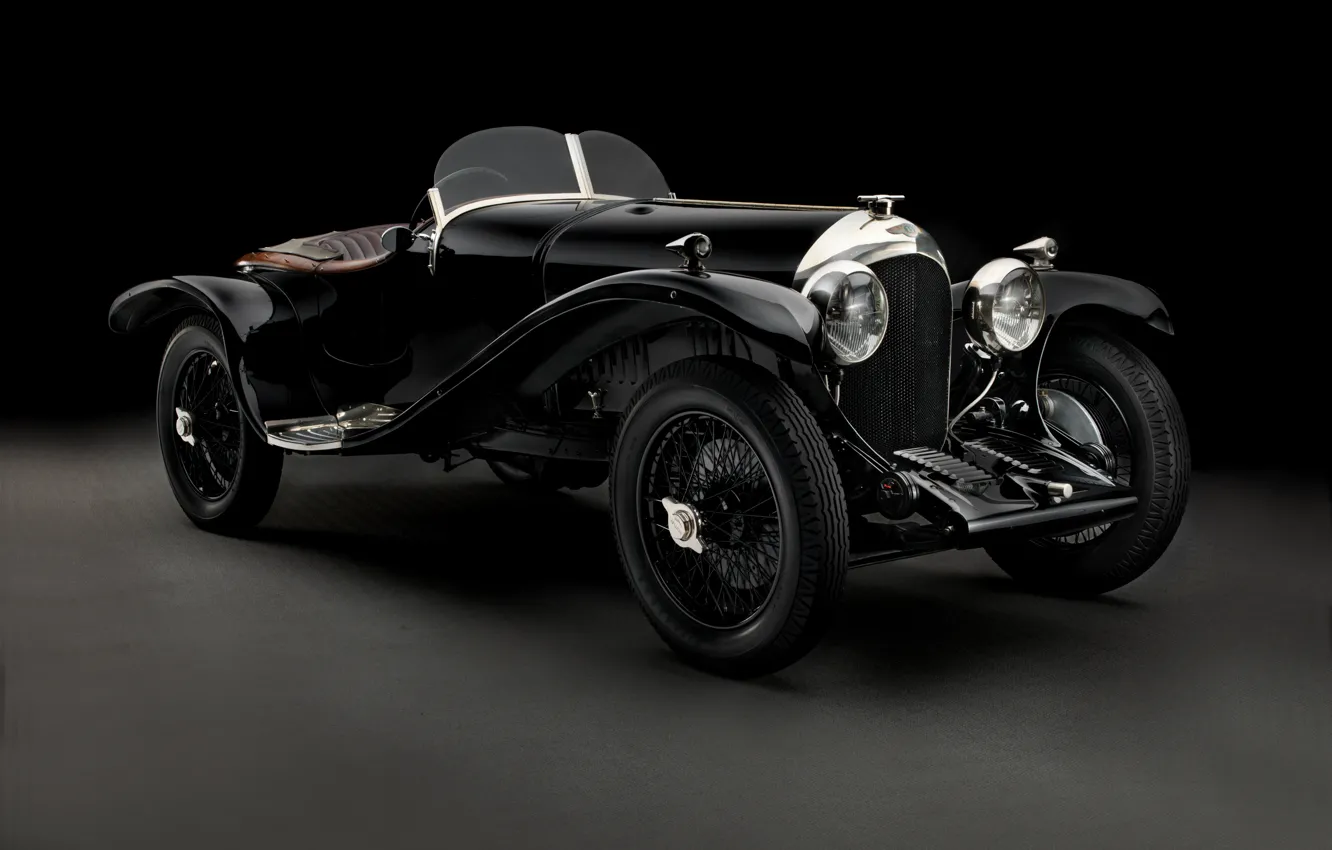 Фото обои Bentley, черный фон, Brooklands, бентли, 1925