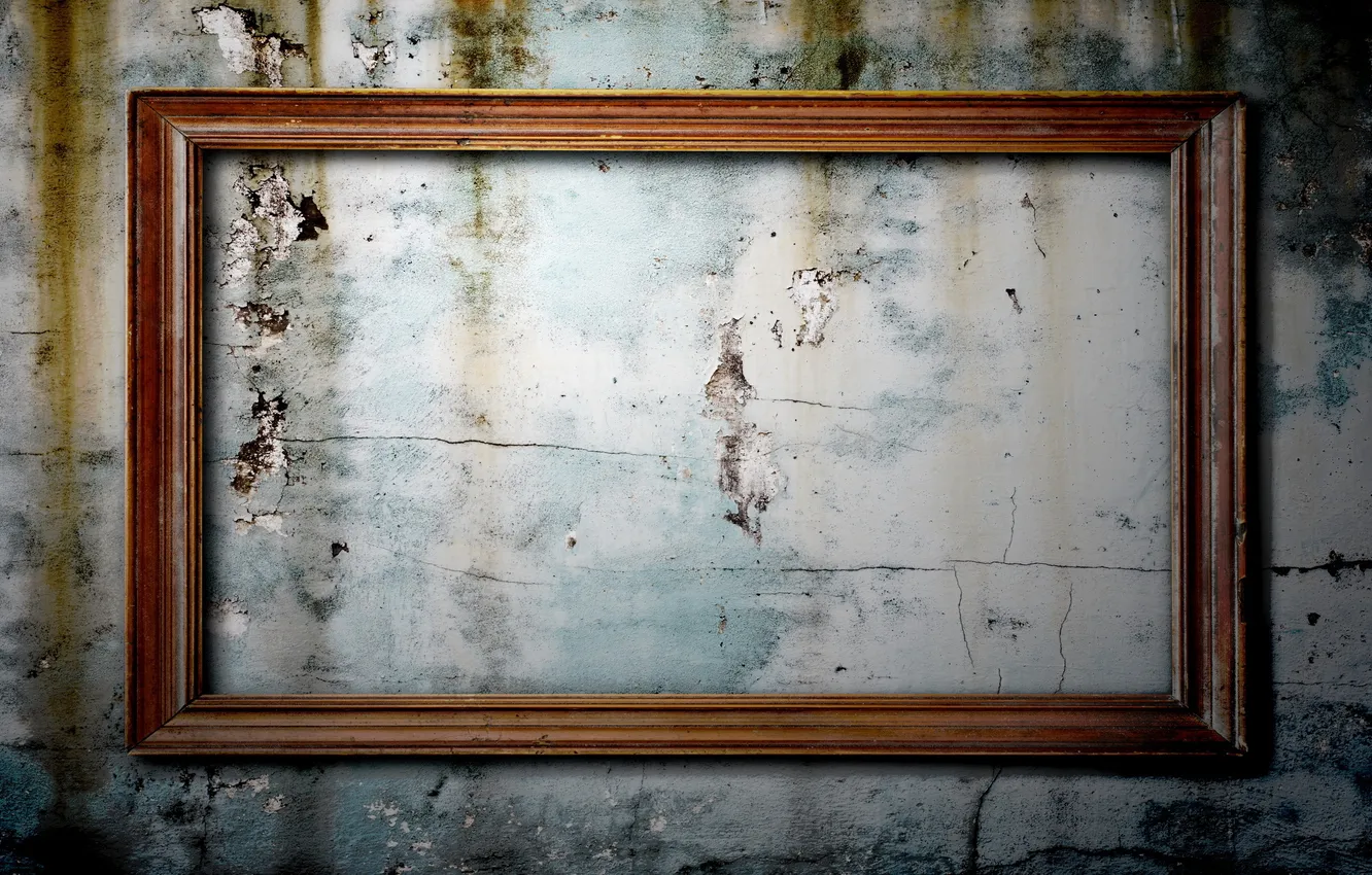Фото обои wall, wood, strange, empty frame