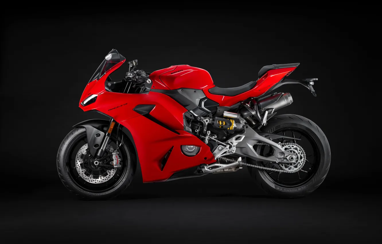 Фото обои Ducati, тёмный фон, dark background, Panigale, 2025, Ducati Panigale V2