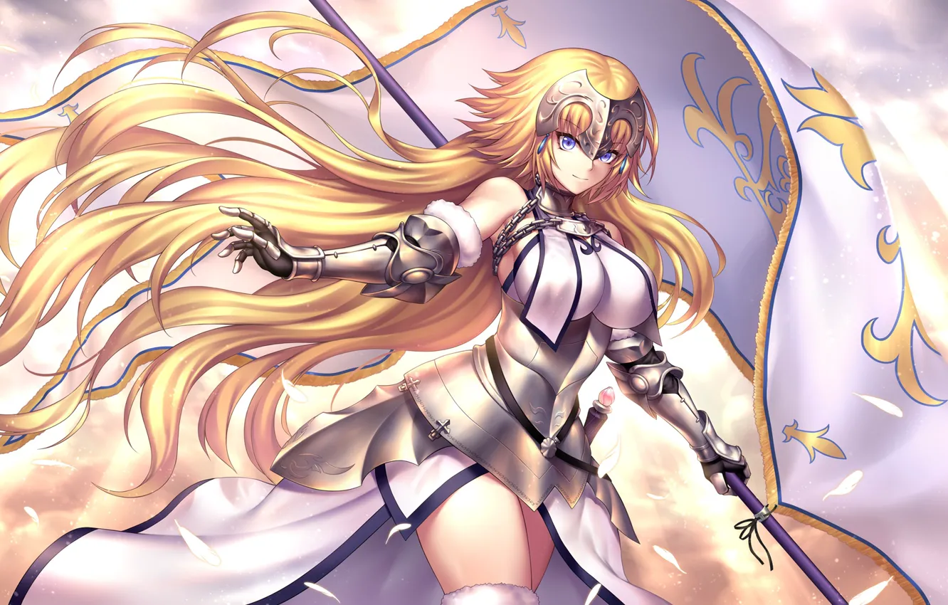 Фото обои флаг, fate/grand order, jeanne d'arc, nasaniliu