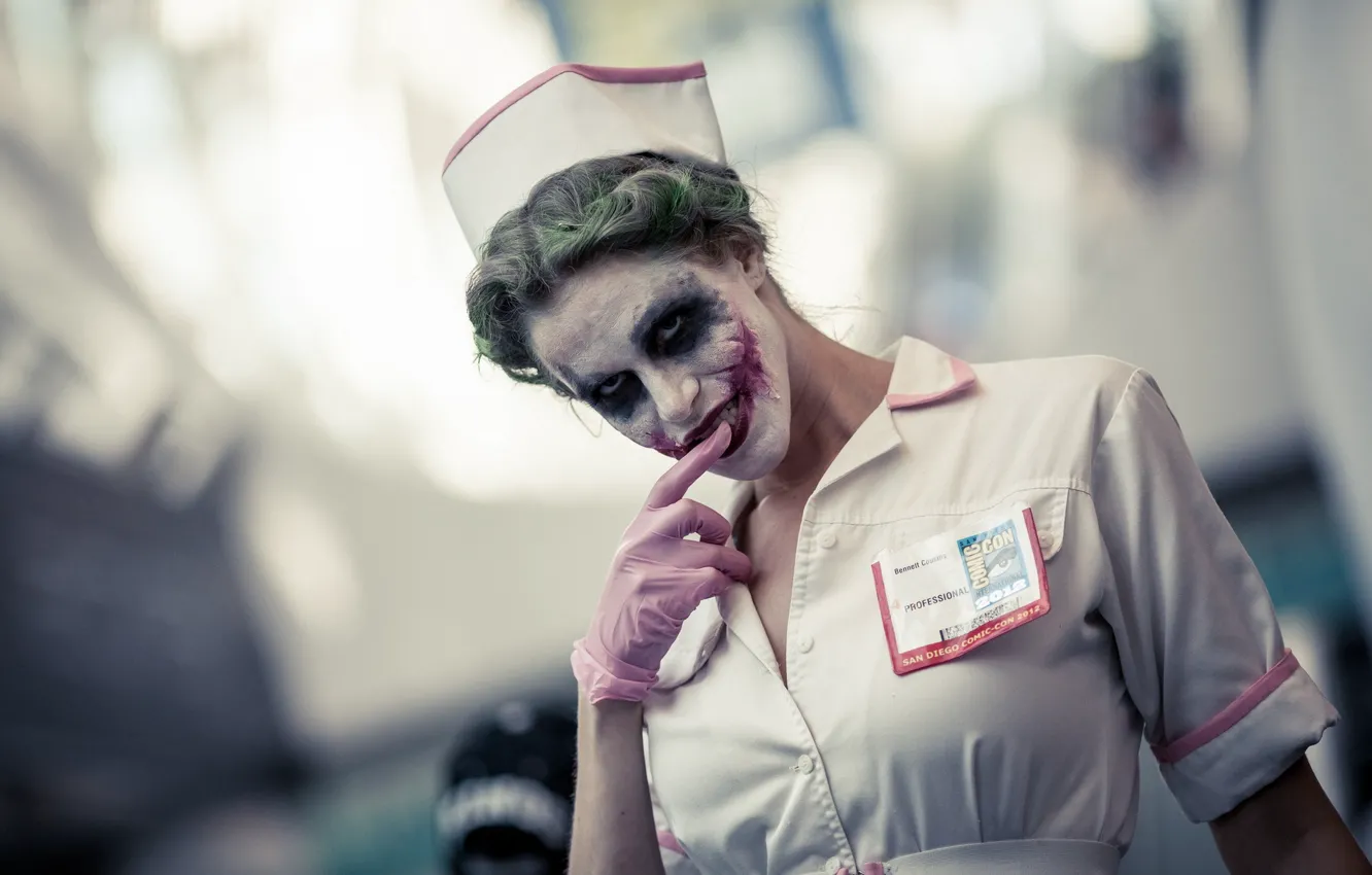 Фото обои фон, портрет, Nurse Joker