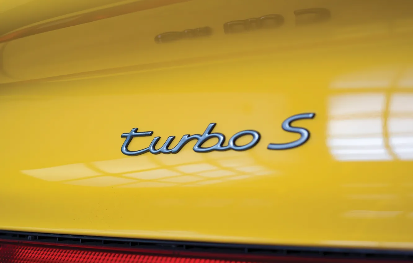 Фото обои 911, Porsche, close-up, badge, Porsche 911 Turbo S