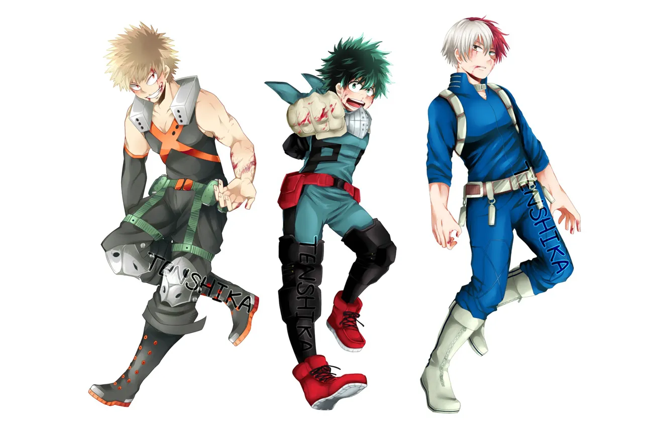 Фото обои кровь, аниме, арт, парни, герои, Boku no Hero Academia, Моя геройская академия