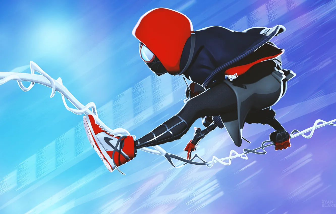 Фото обои Art, Spider Man, Miles Morales, Ryan Blake