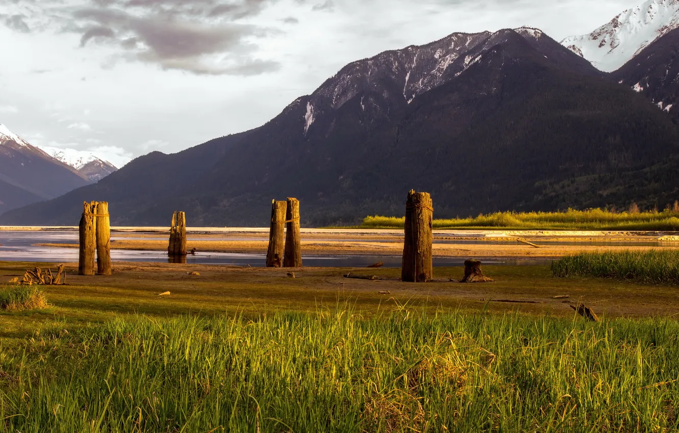 Фото обои пейзаж, горы, Canada, British Columbia, Mt Currie Indian Reserve