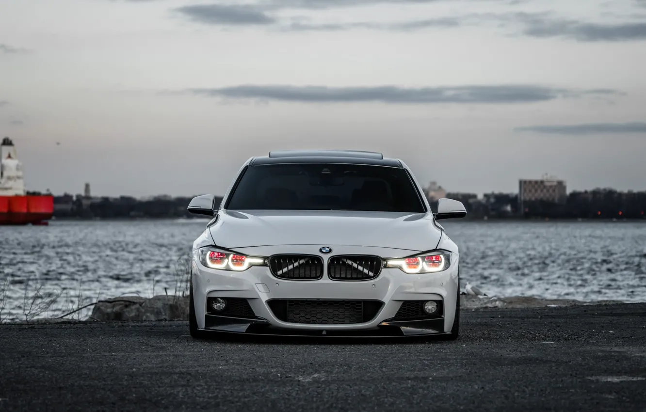 Фото обои BMW, Sky, White, Evening, 330i, F80, Sight