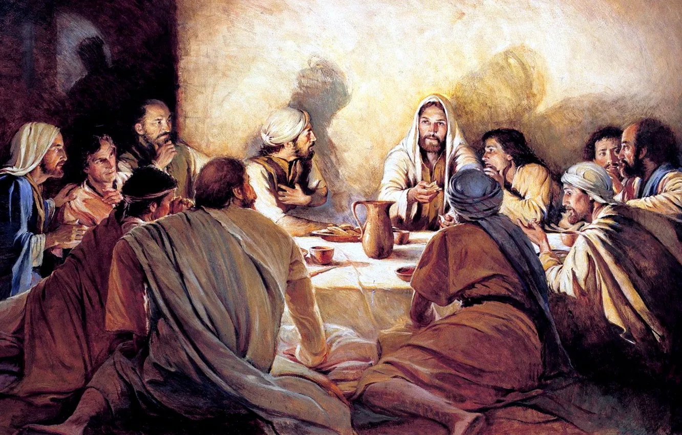 Фото обои art, pattern, jesus christ, master, jesus, disciples