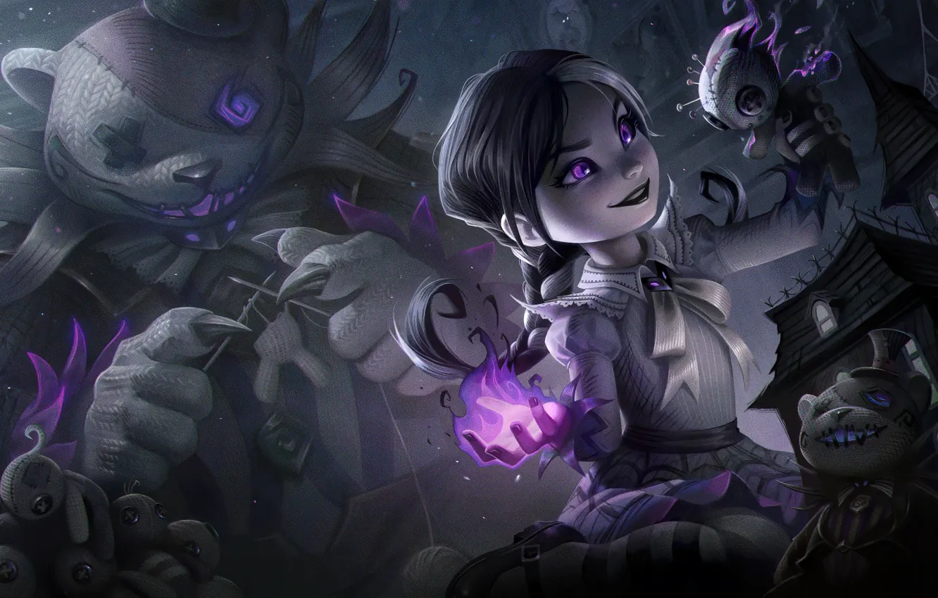 Фото обои Art, League of Legends, Skin, LoL, Annie, Game Art, Fright Night