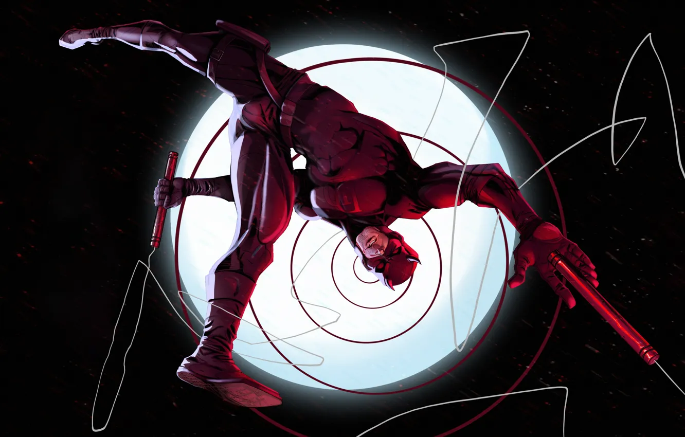 Фото обои Супергерой, Арт, Art, Фантастика, Marvel, Daredevil, Marvel Comics, Matt