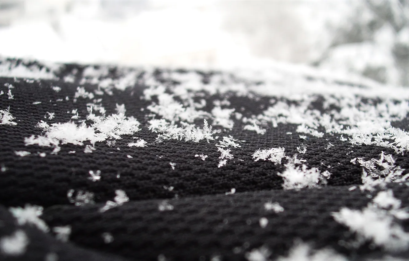 Фото обои зима, макро, снежинки, ткань