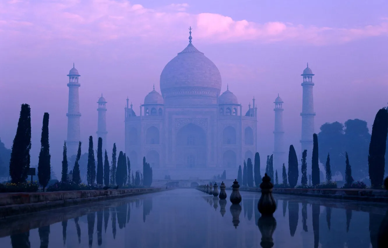 Фото обои Taj Mahal, River, Yamuna, Agra, India
