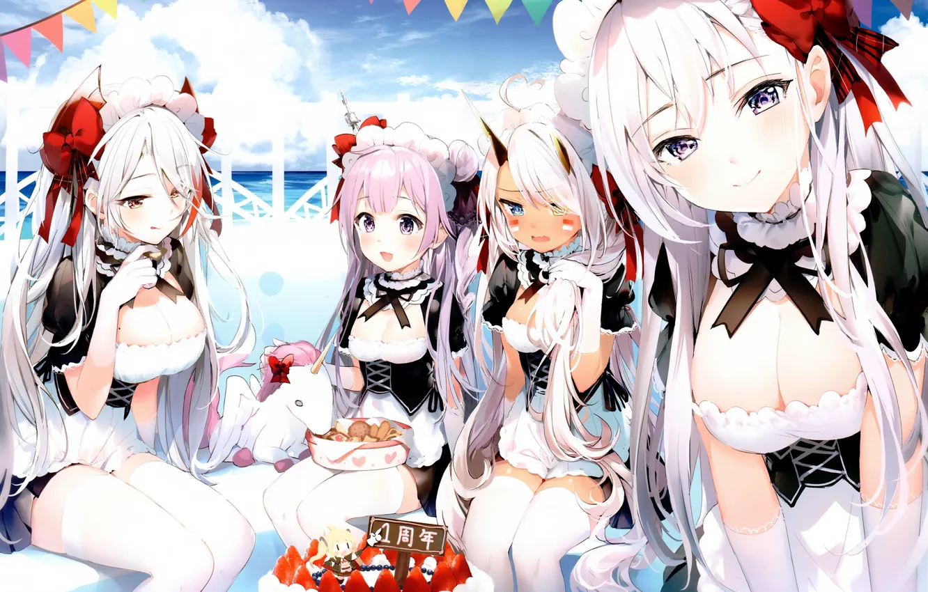Фото обои Девушки, Azur Lane, Горничные