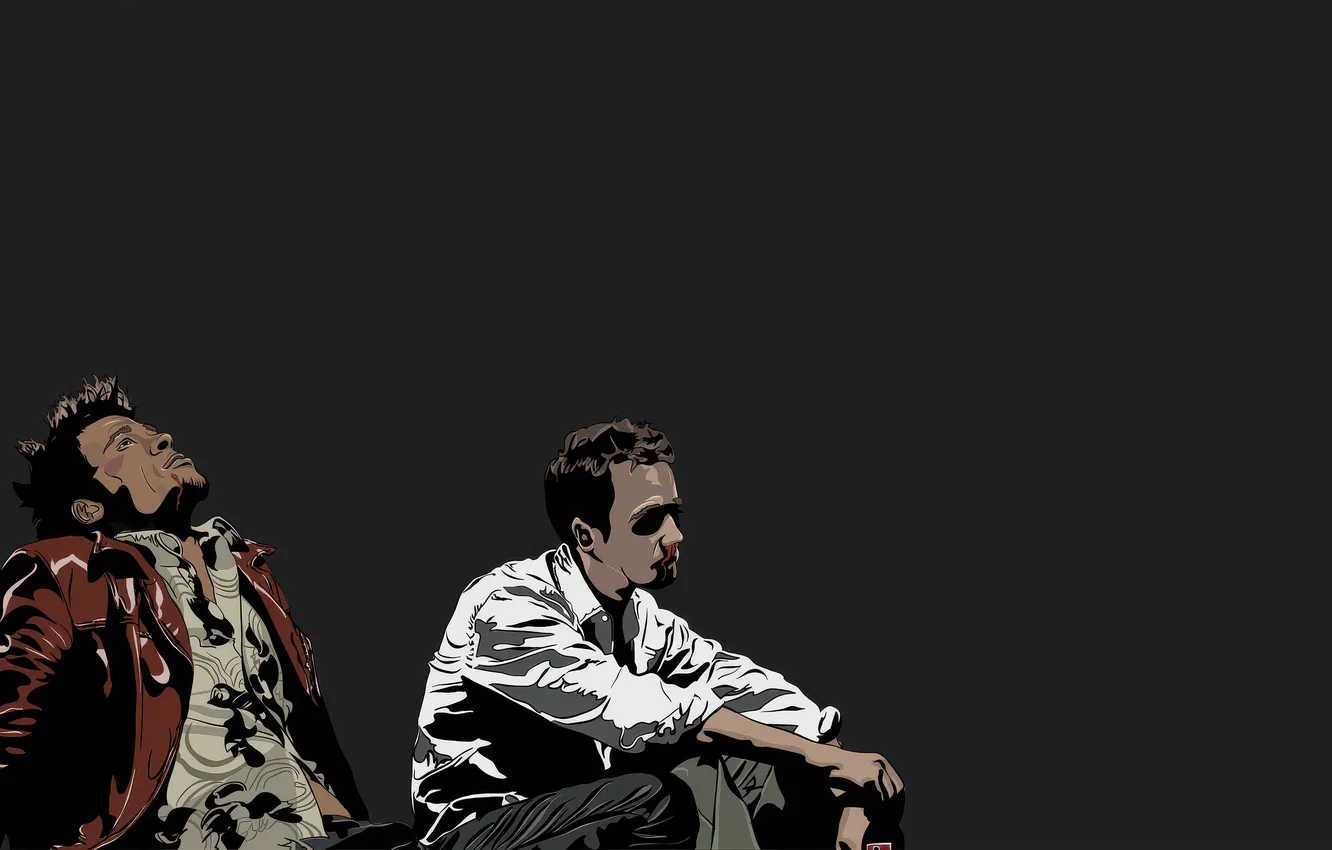 Фото обои Brad Pitt, Fight Club, David Fincher