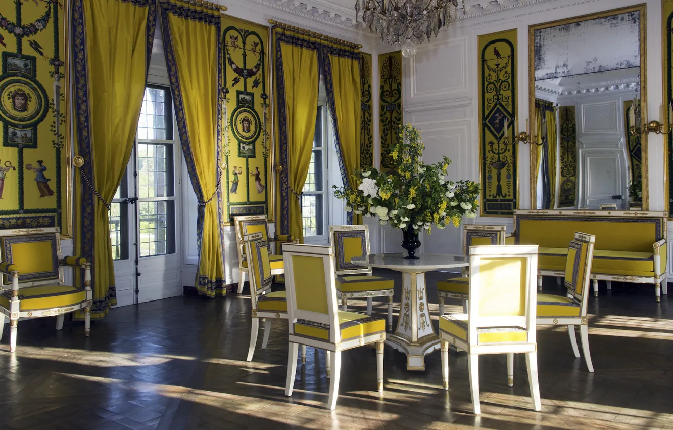 Фото обои дизайн, стиль, замок, комната, Франция, интерьер, Версаль, столовая