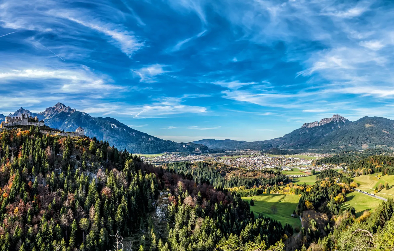 Фото обои горы, Австрия, Альпы, панорама