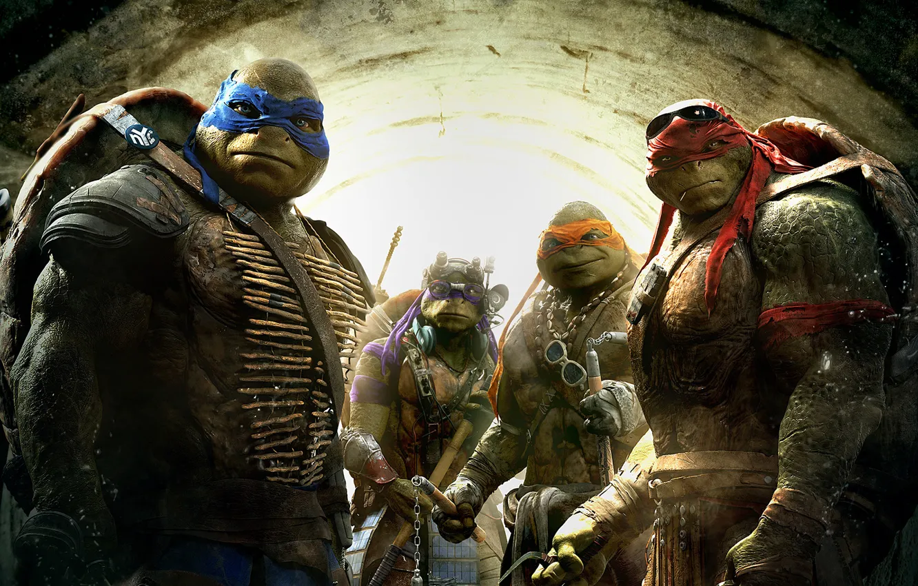 Фото обои Fantasy, Green, TMNT, Raphael, Leonardo, Donatello, Teenage Mutant Ninja Turtles, Weapons
