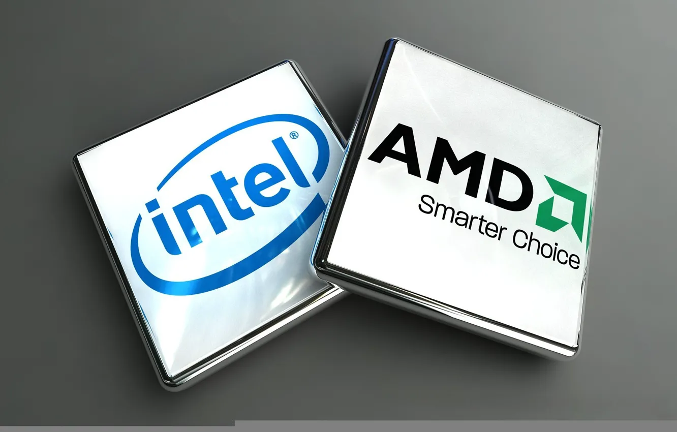 Фото обои Intel, Логотип, AMD