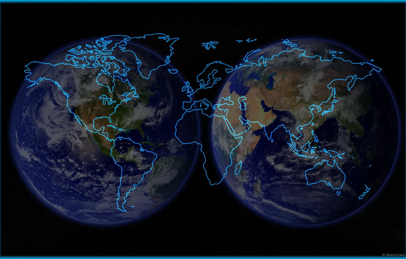 Фото обои земля, планета, карта
