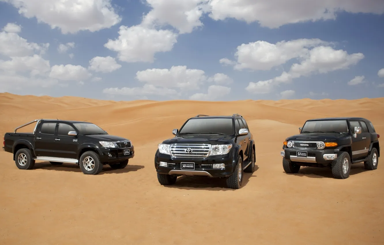 Фото обои песок, небо, пустыня, Toyota, Hilux, 200, Тойота, Хайлюкс