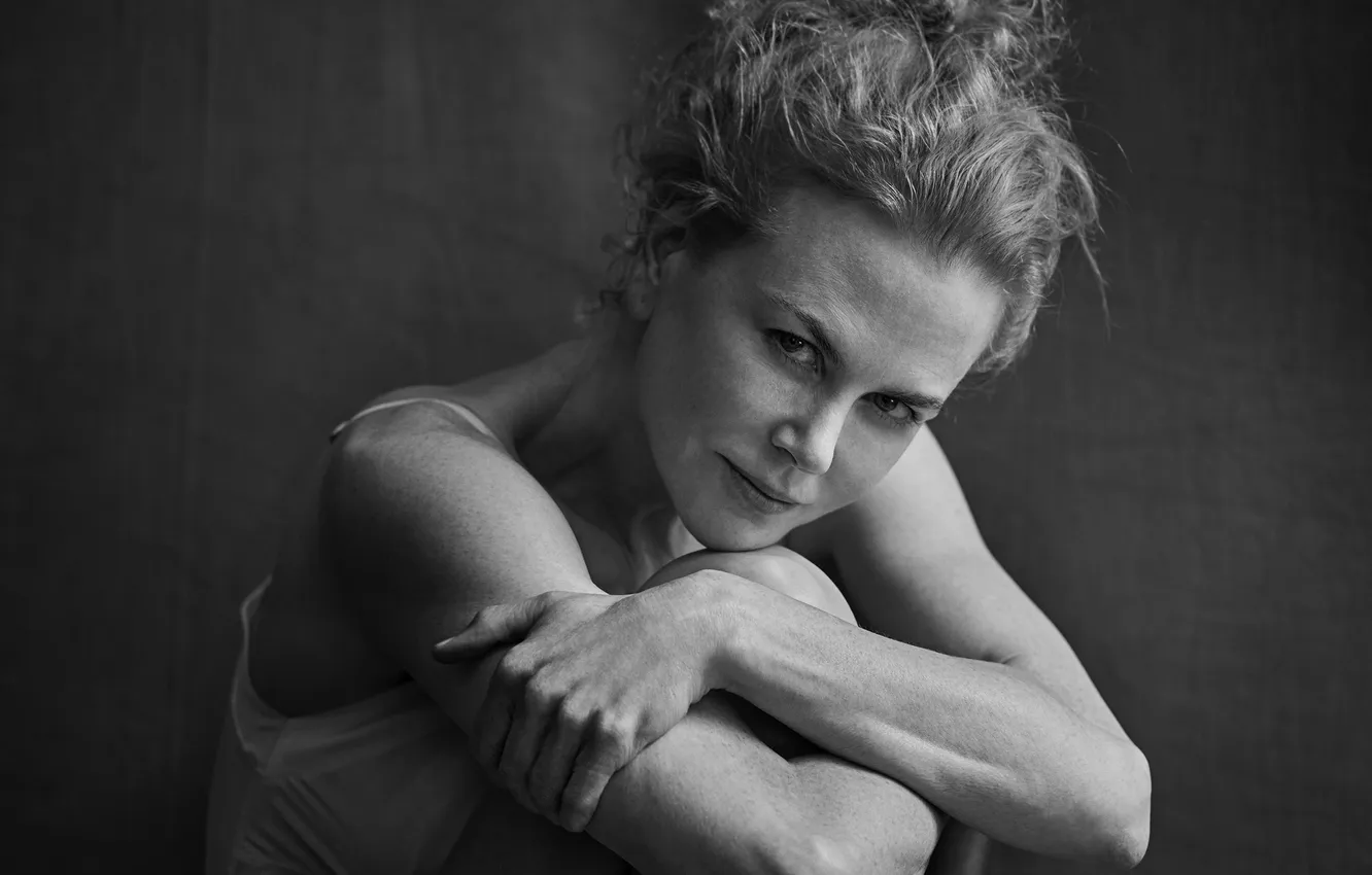 Фото обои Nicole Kidman, монохром, Николь Кидман, Peter Lindbergh