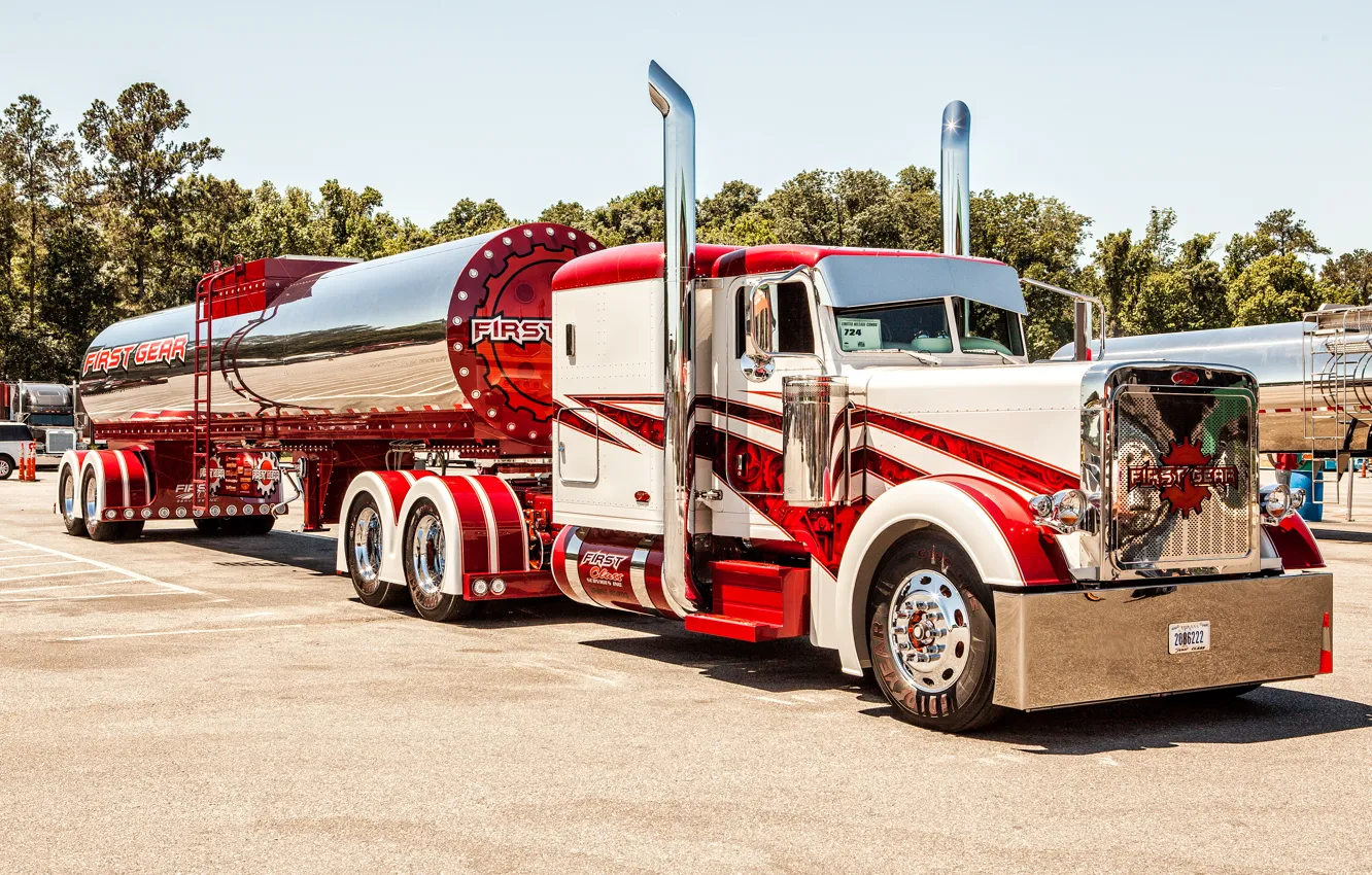 Фото обои custom, truck, big rig, peterbilt