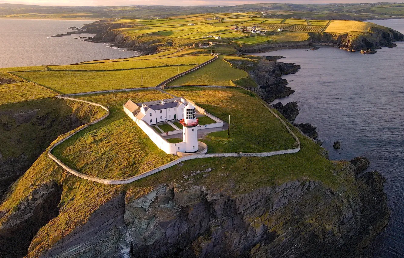 Фото обои Sunset, Lighthouse, Galley Head